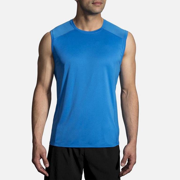 Brooks Stealthless - Mens Running Tank Top - Blue (35026KXOF)